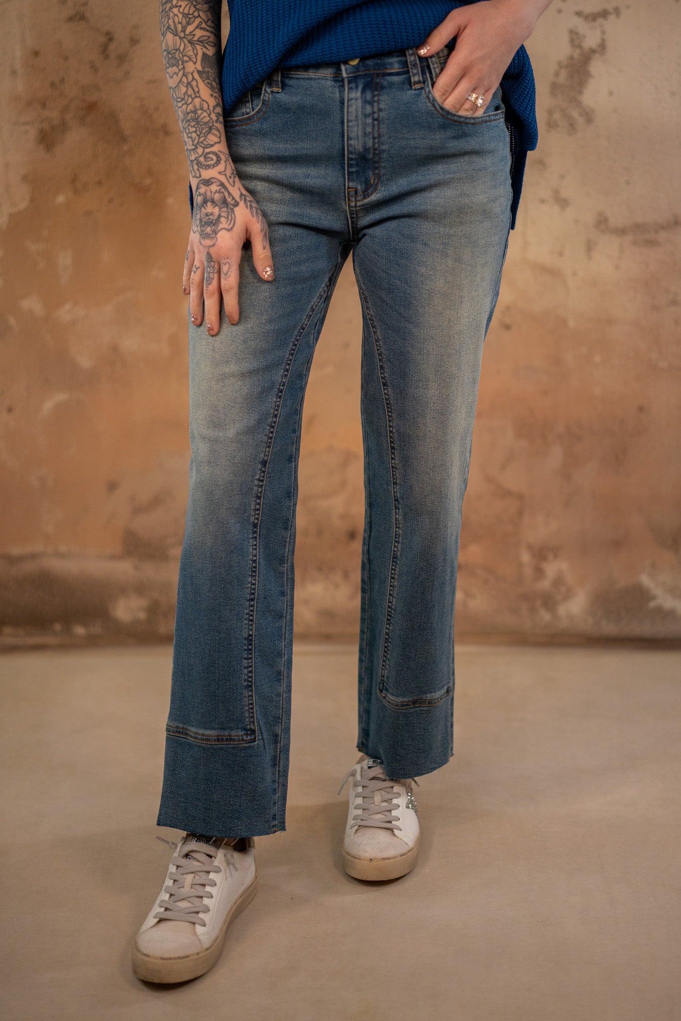 Allie Mid Rise Straight Leg Jeans