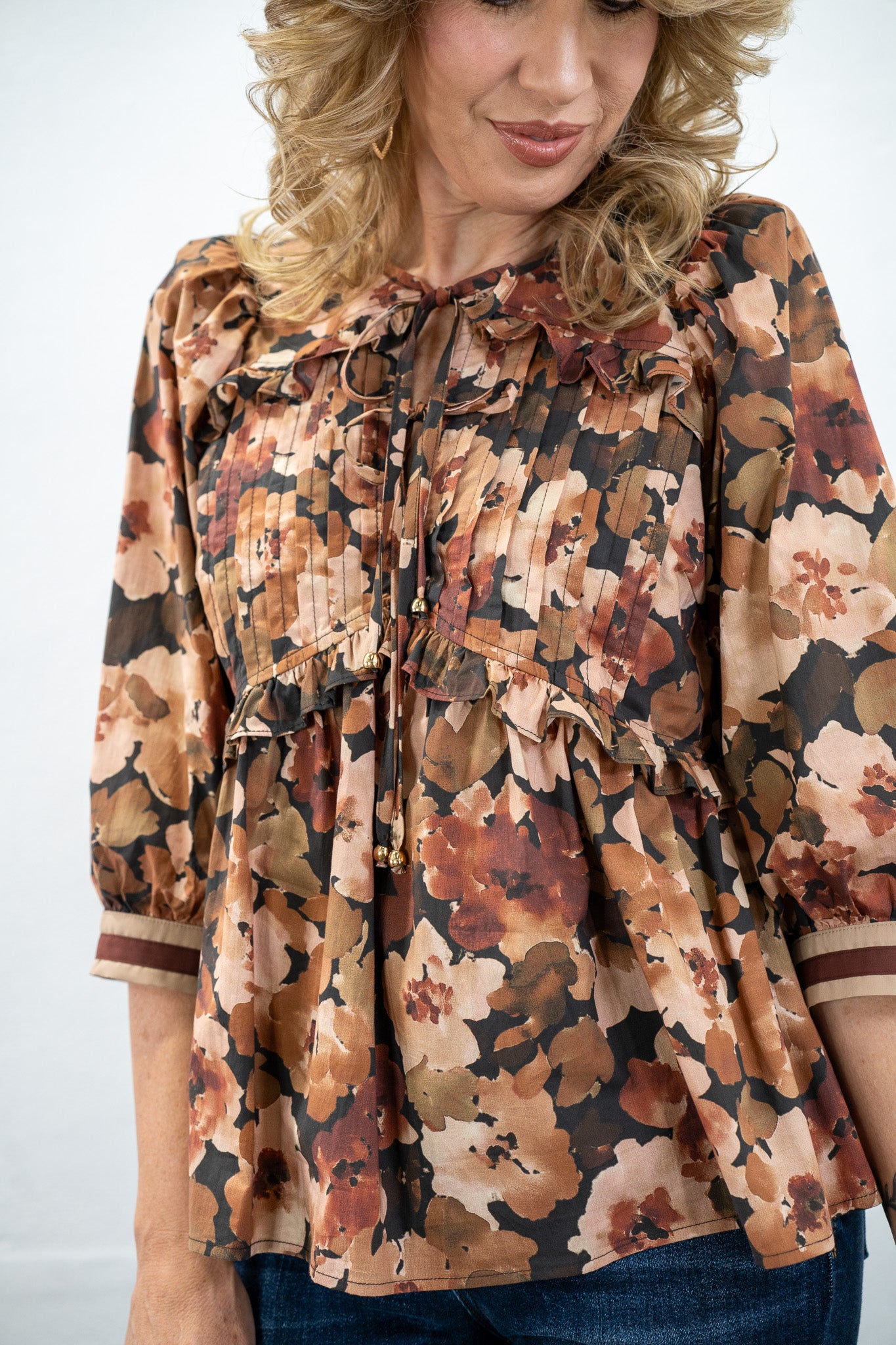 Amber Glow Floral Top
