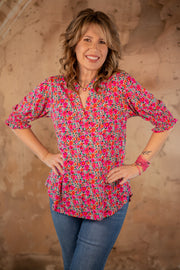 Mandy Floral Smocked Sleeve Top