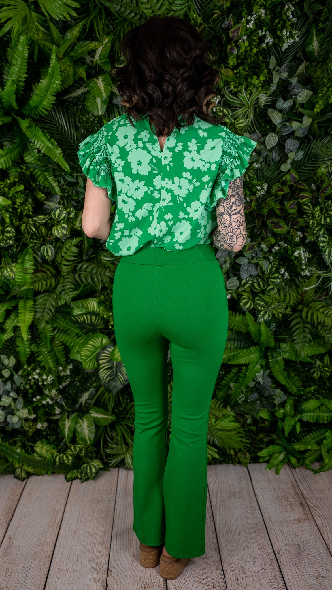 Aurora Kelly Green Split Pants