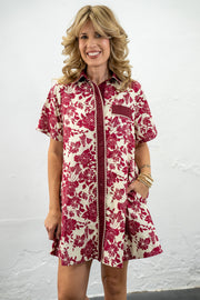 Hayden Burgundy Floral Dress