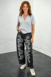 Alexa Floral Barrel Jeans