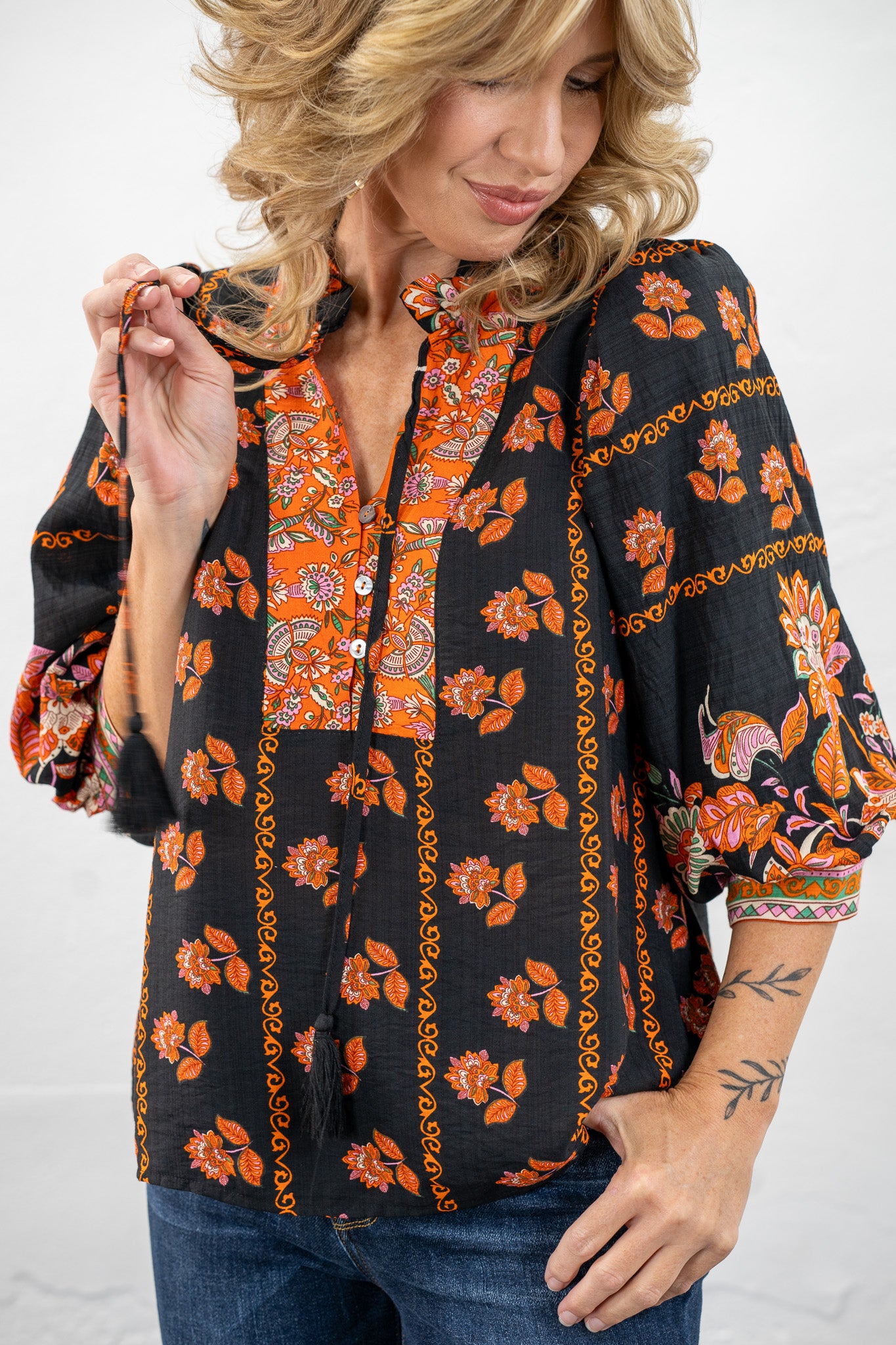 Bella Orange Floral Top