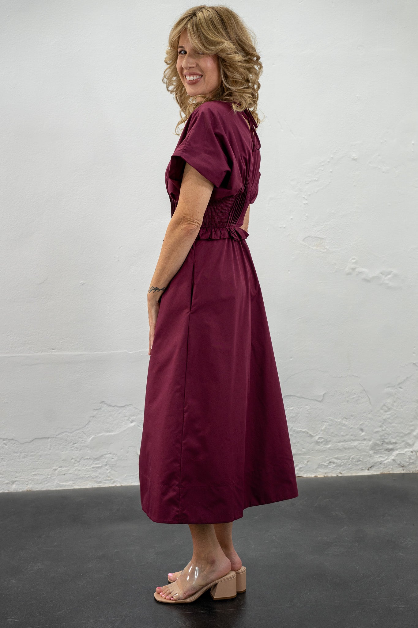 Amara Zip Front Midi Dress