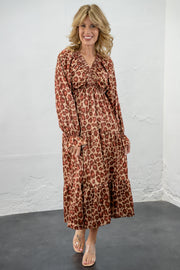 Harlee Satin Leopard Dress