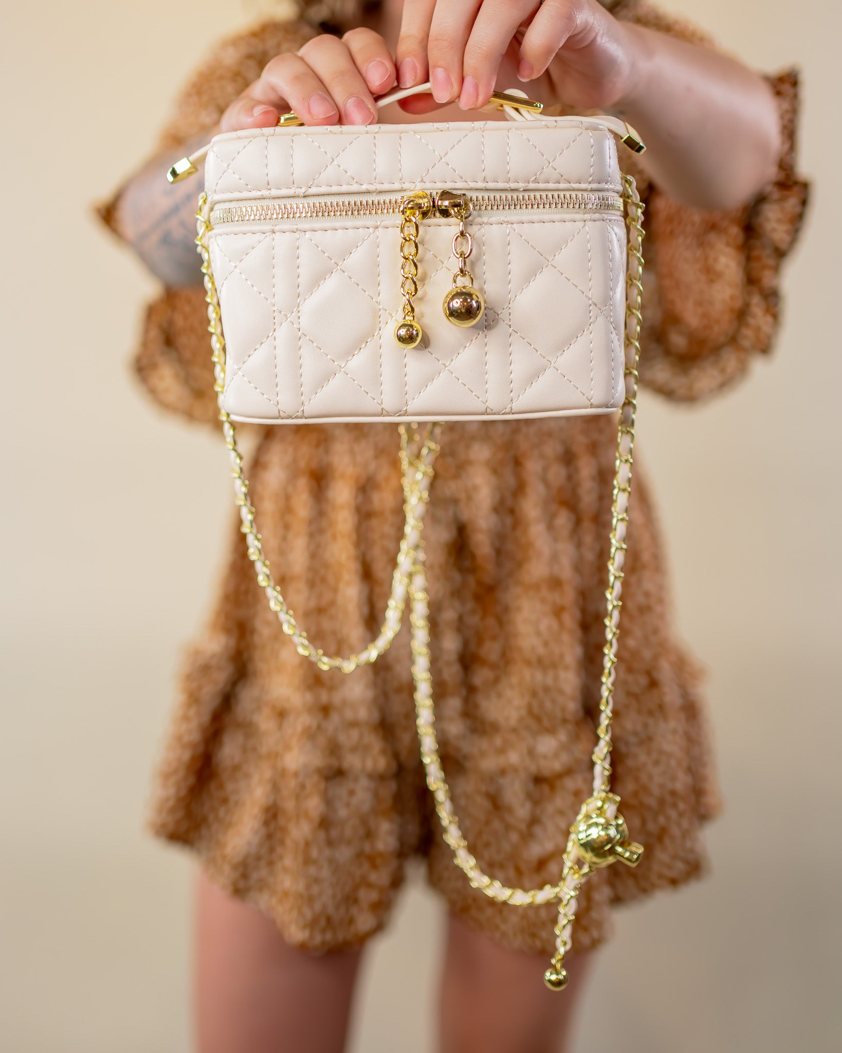 Kesha Ivory Quilted Crossbody