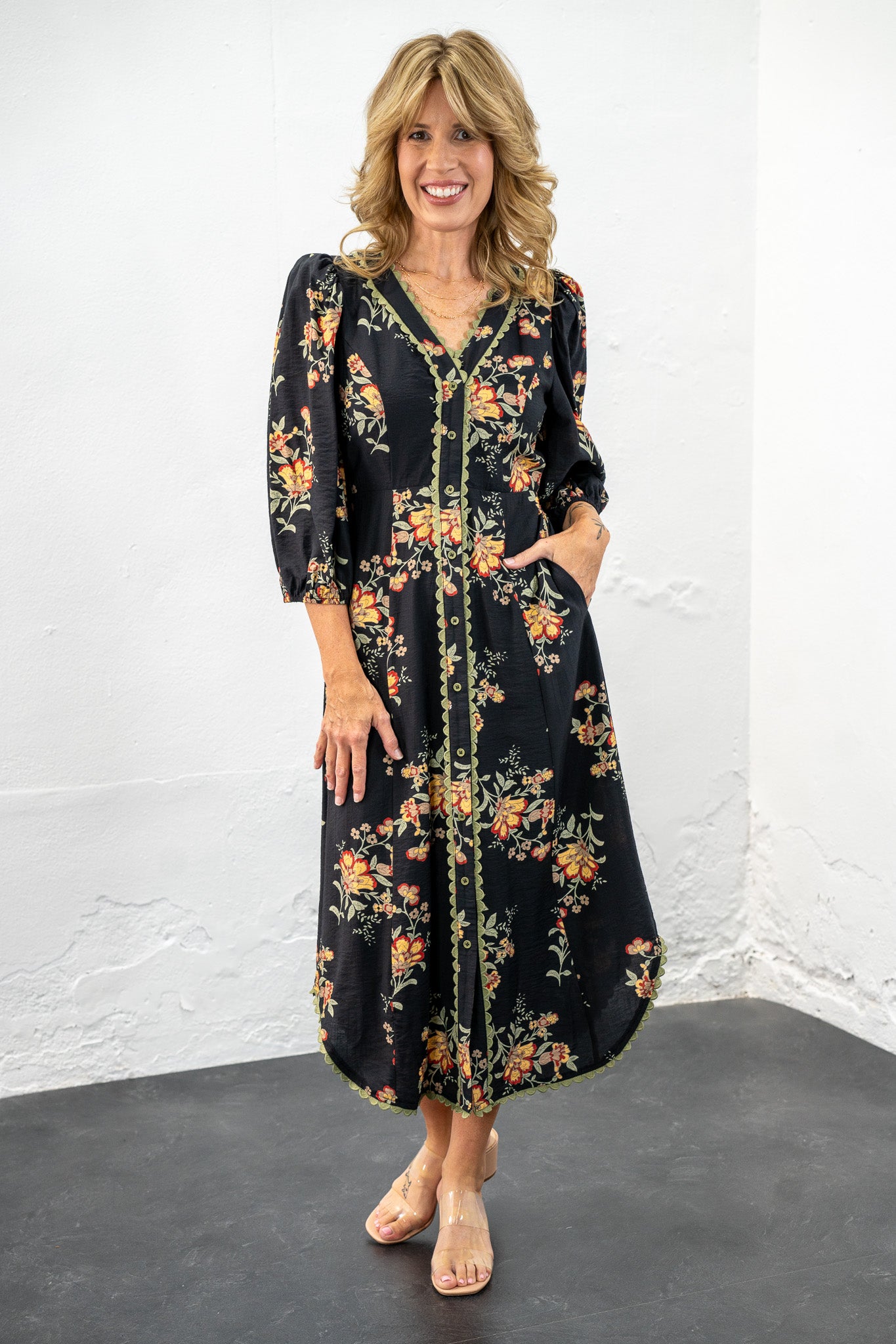 Audrey Floral Midi Dress