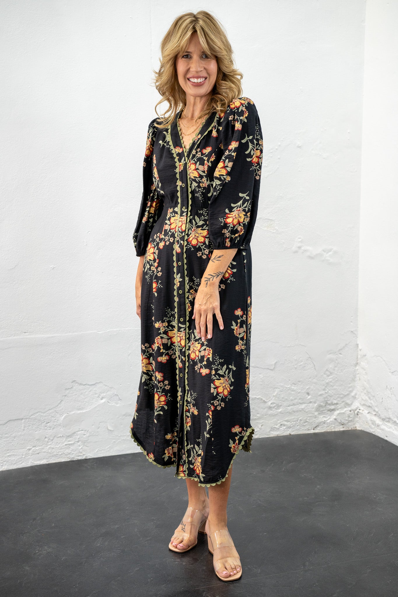 Audrey Floral Midi Dress