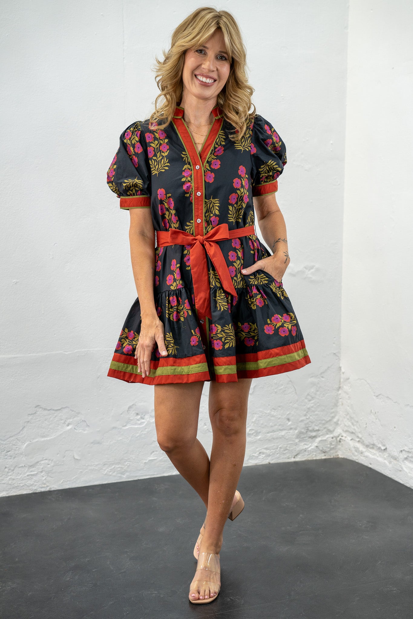 Jenny Colorblock Tie Dress
