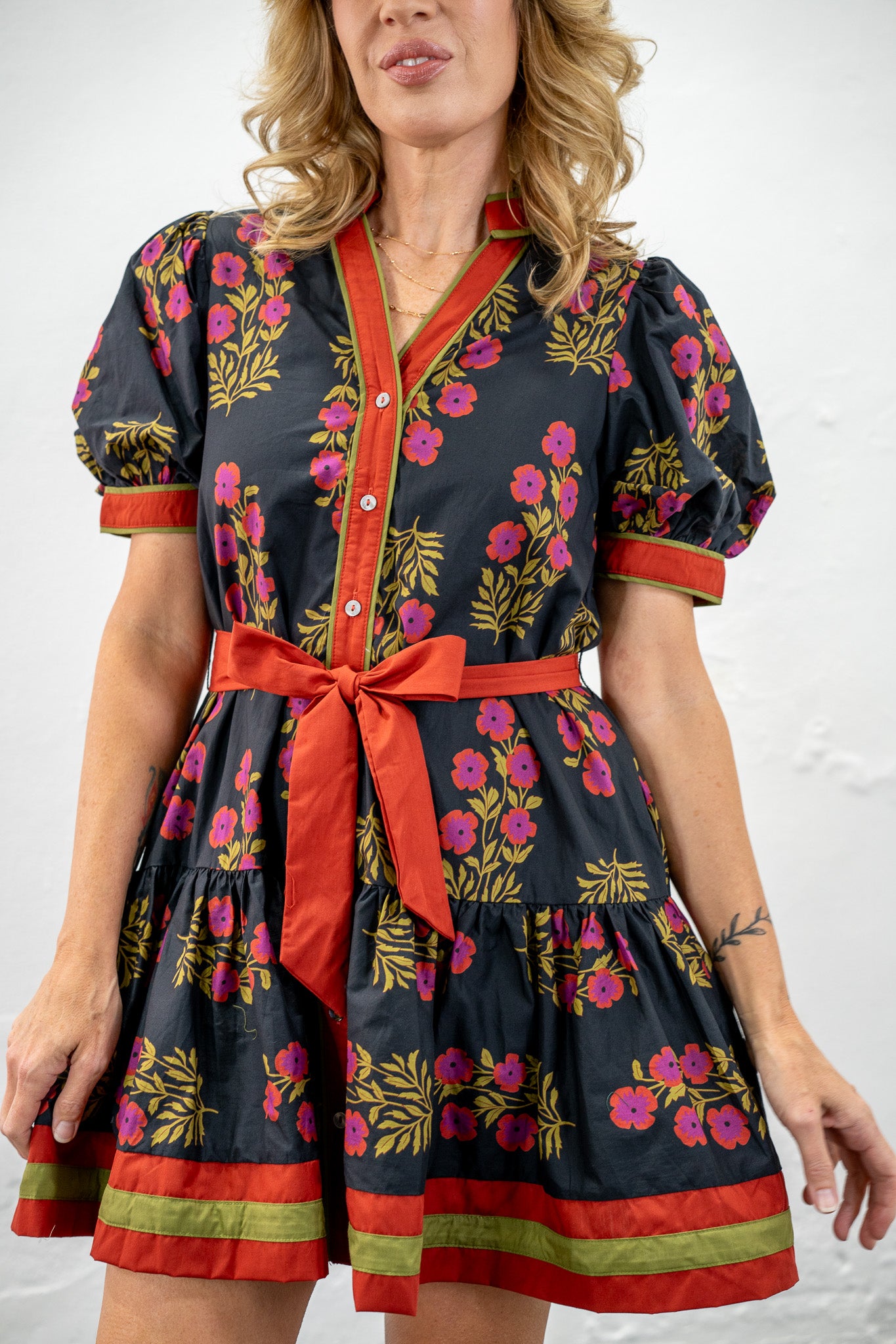 Jenny Colorblock Tie Dress