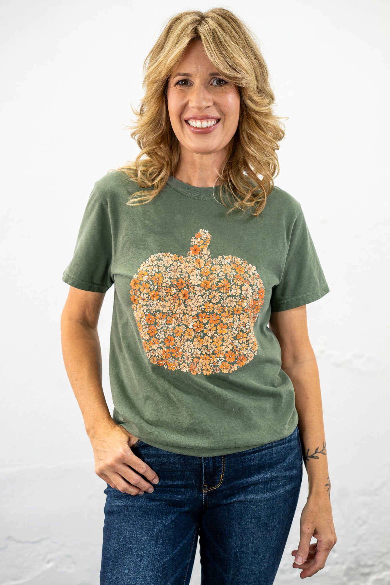 Floral Pumpkin Tee