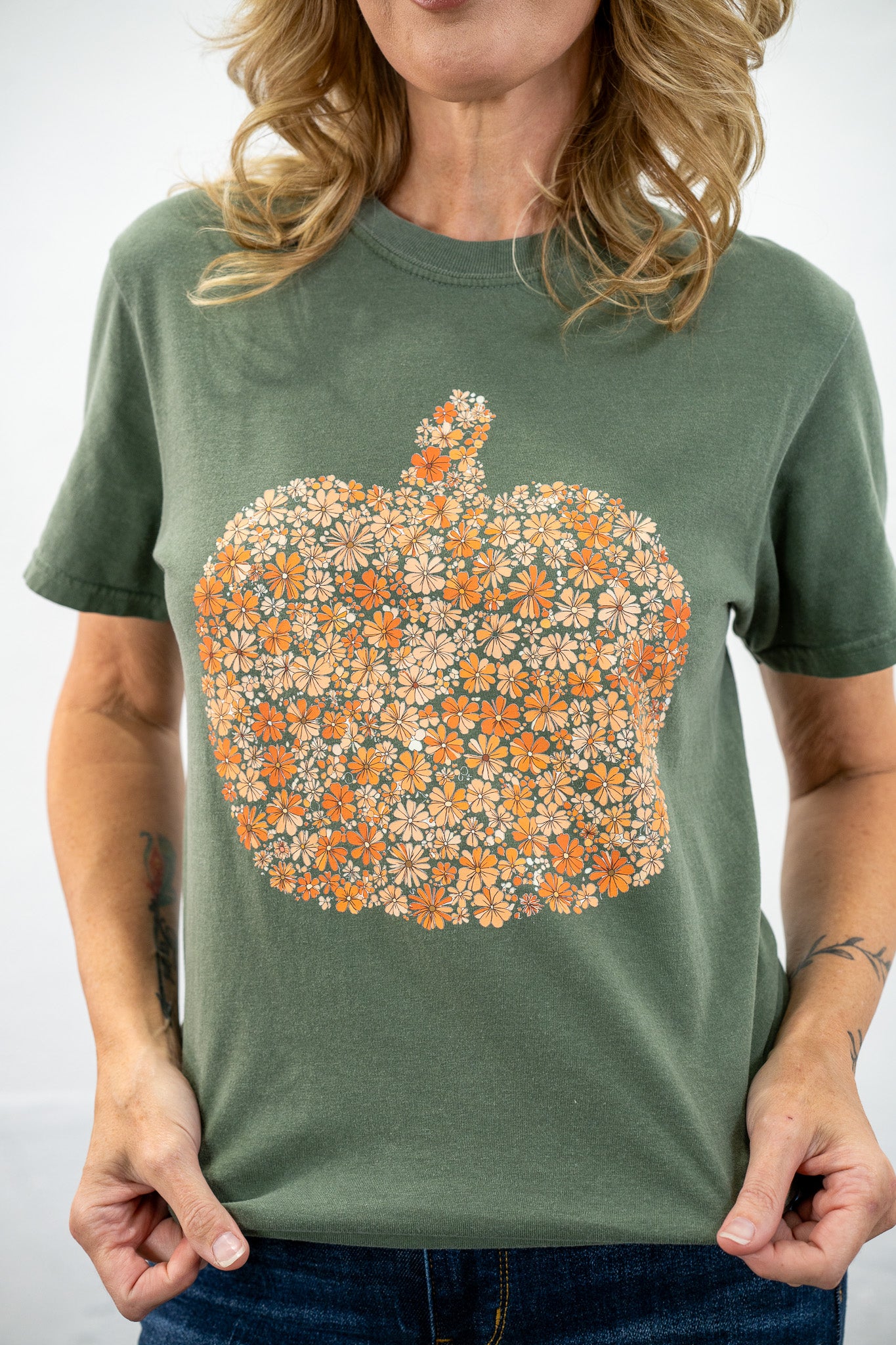 Floral Pumpkin Tee