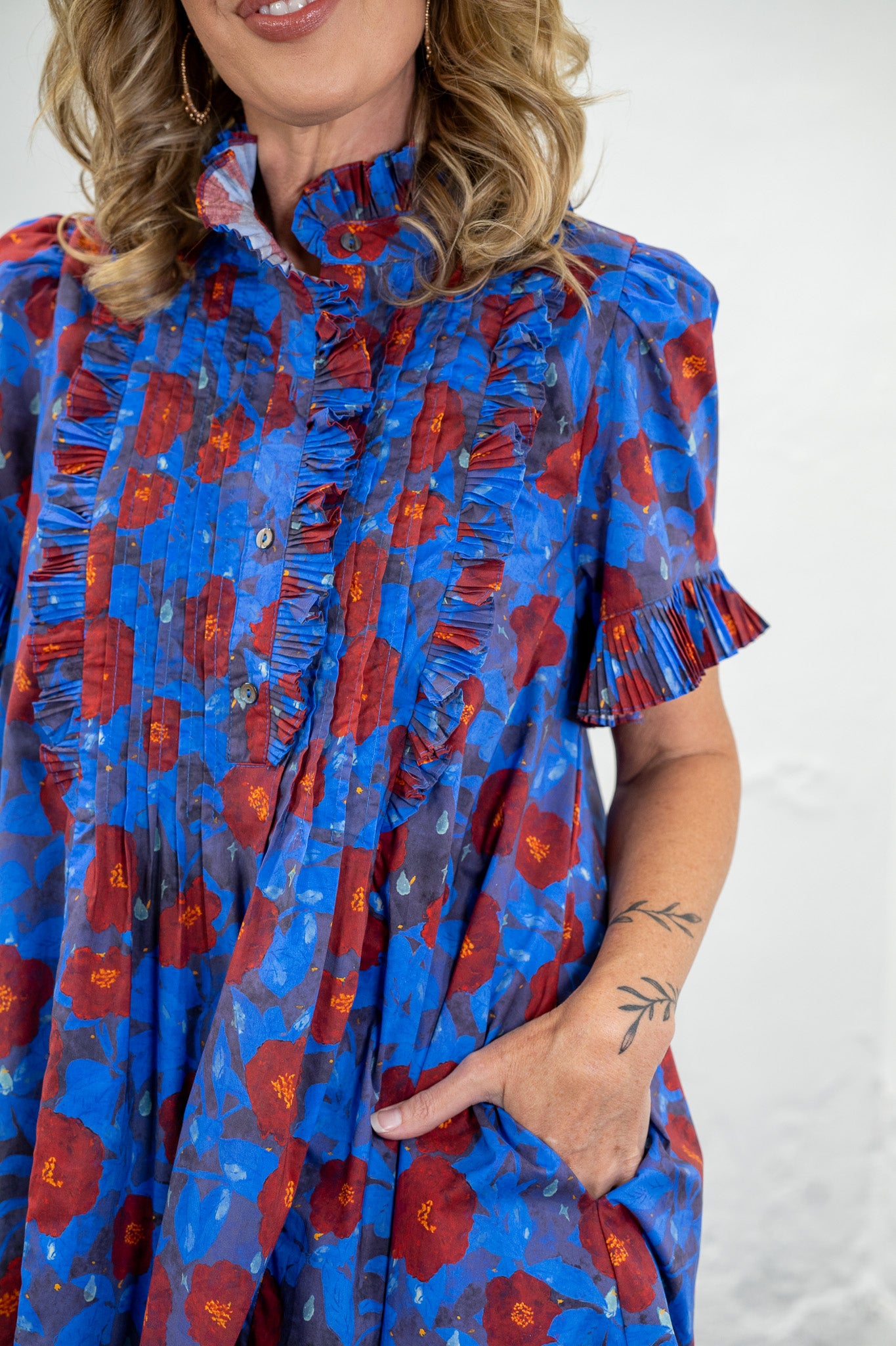 The Adriana Blue Floral Dress