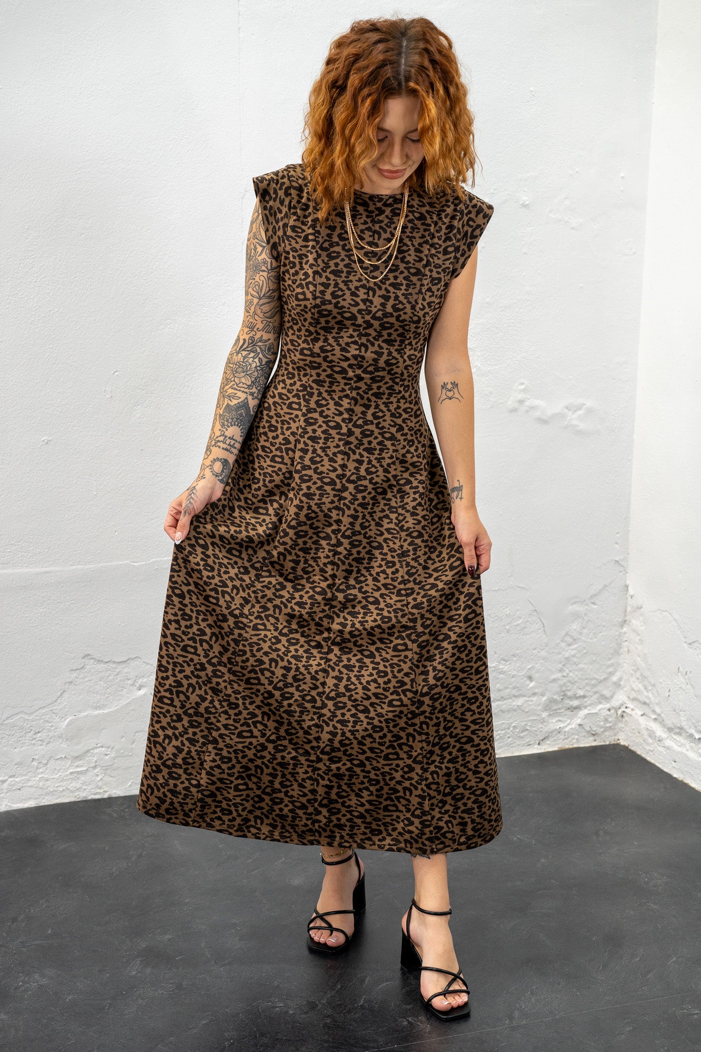 Farrah Leopard Suede Dress