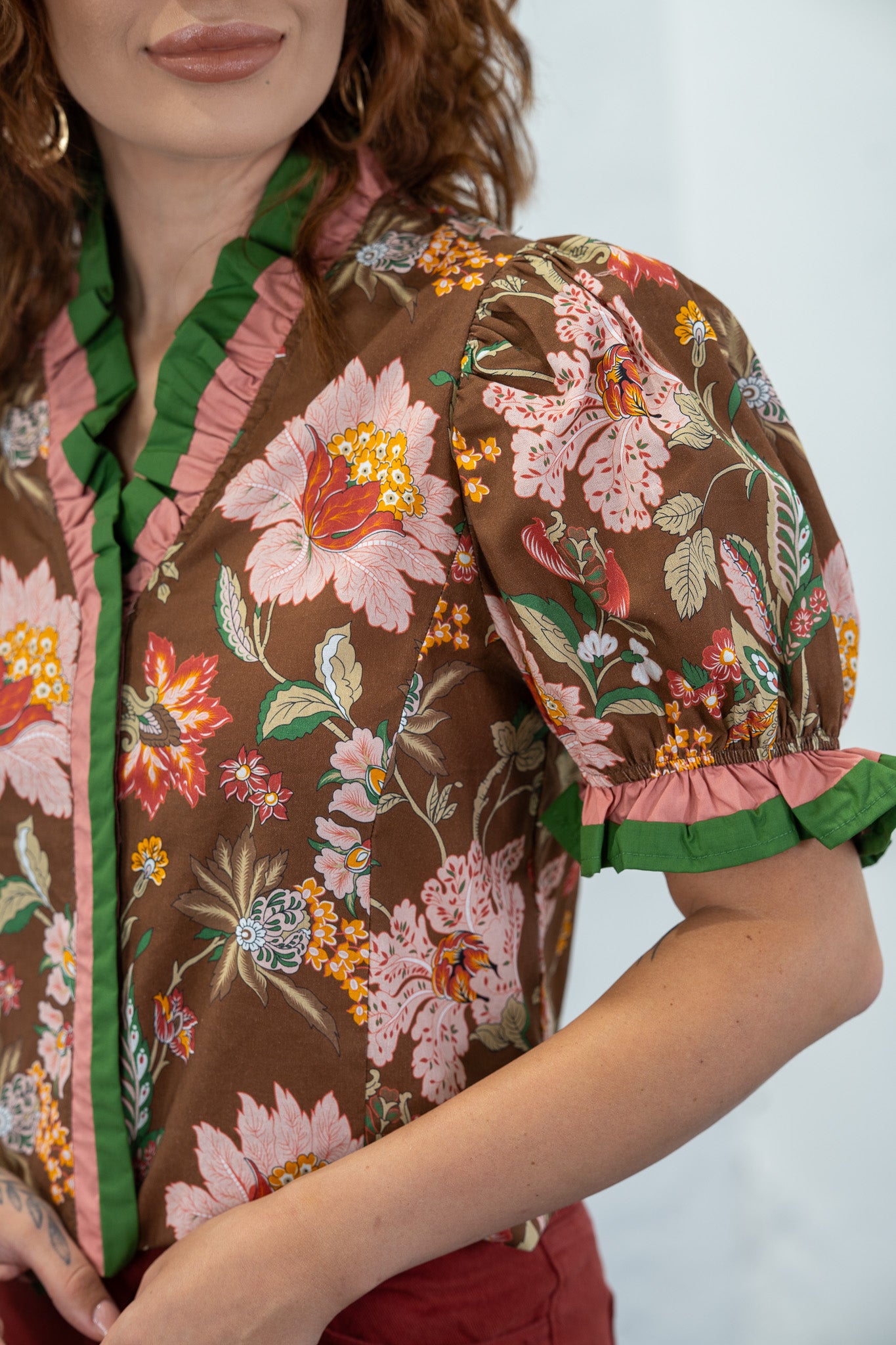 Nicky Floral Ruffle Top