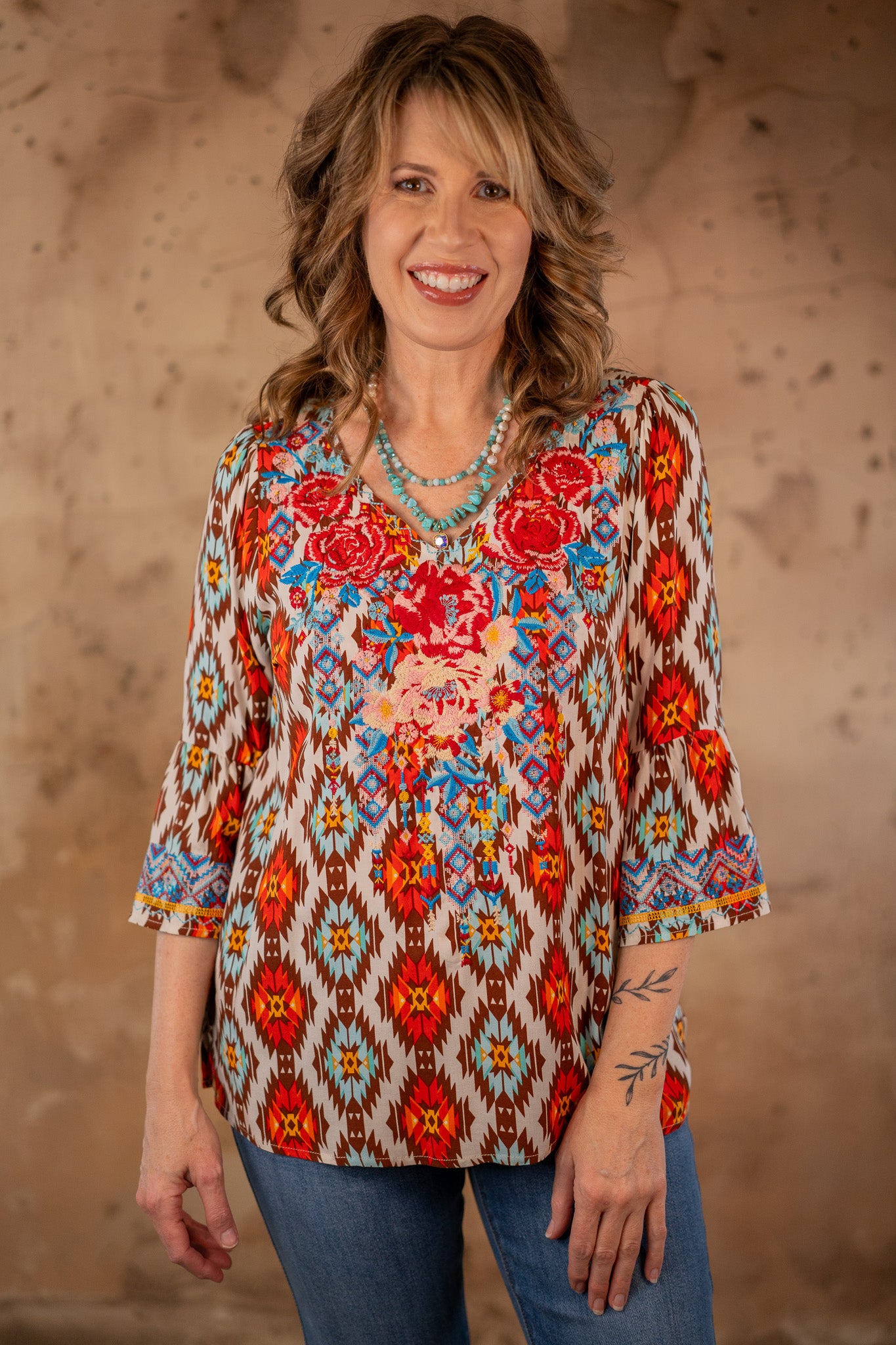 Maribella Tribal Embroidered Top