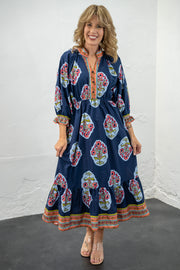 Jalisa Navy Floral Dress