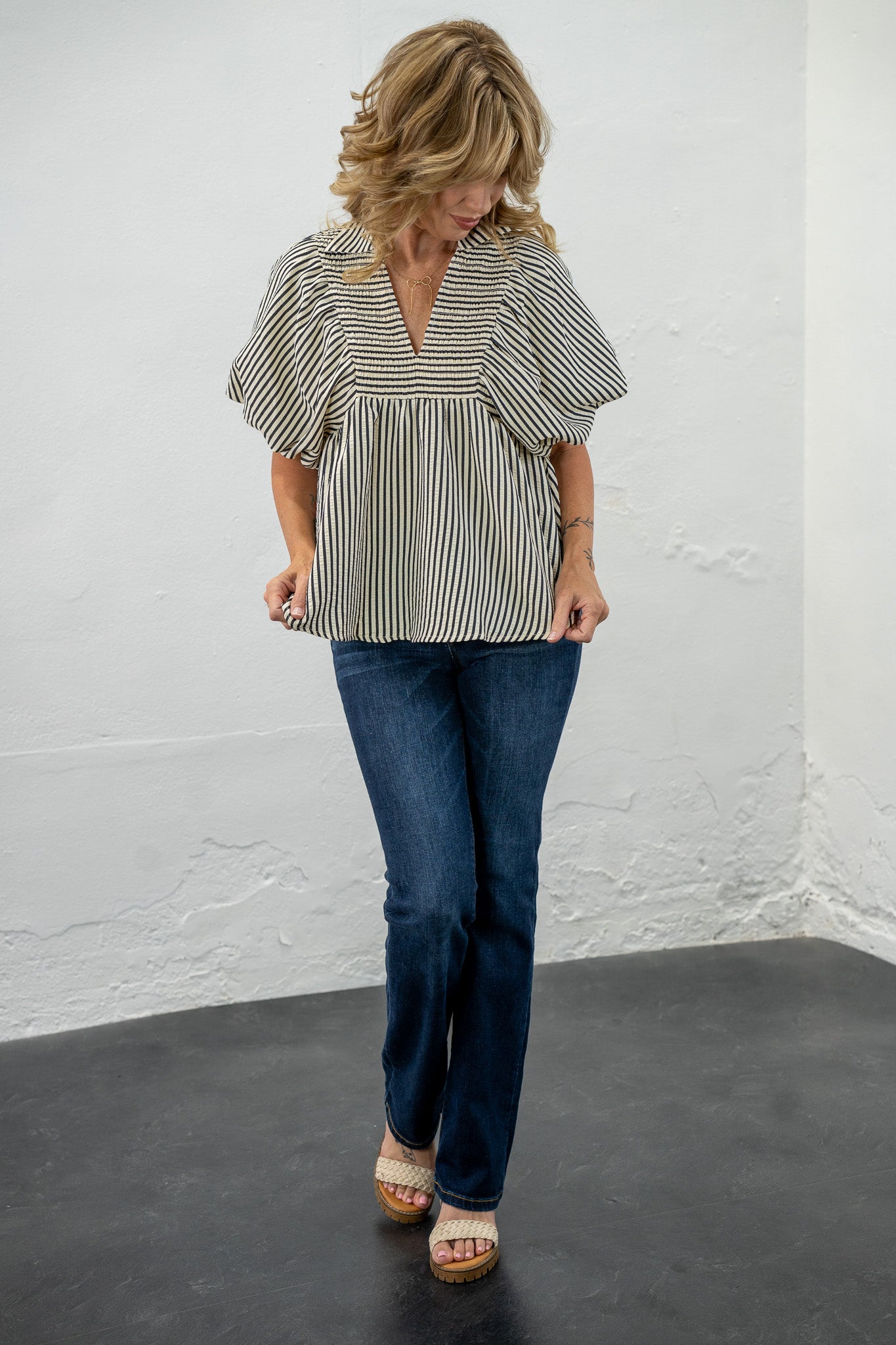 Jane Black Stripe Top