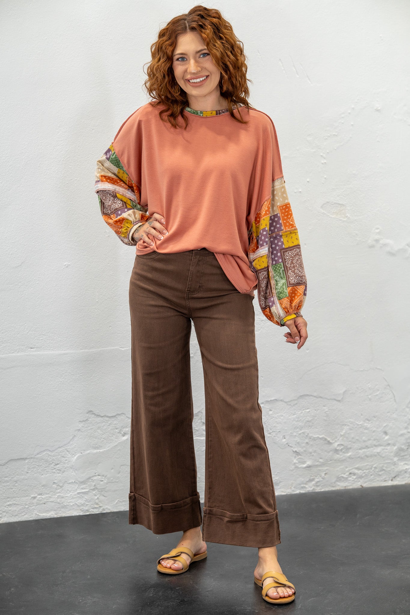 Liz Brown Cuffed Pants