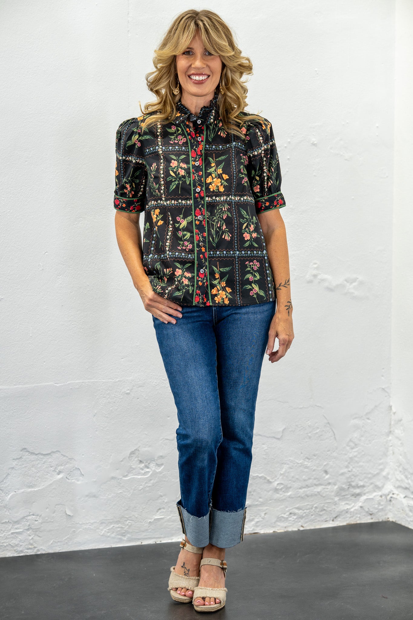 Janell Black Floral Top