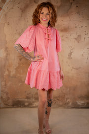 Lydia Pink Embroidered Dress