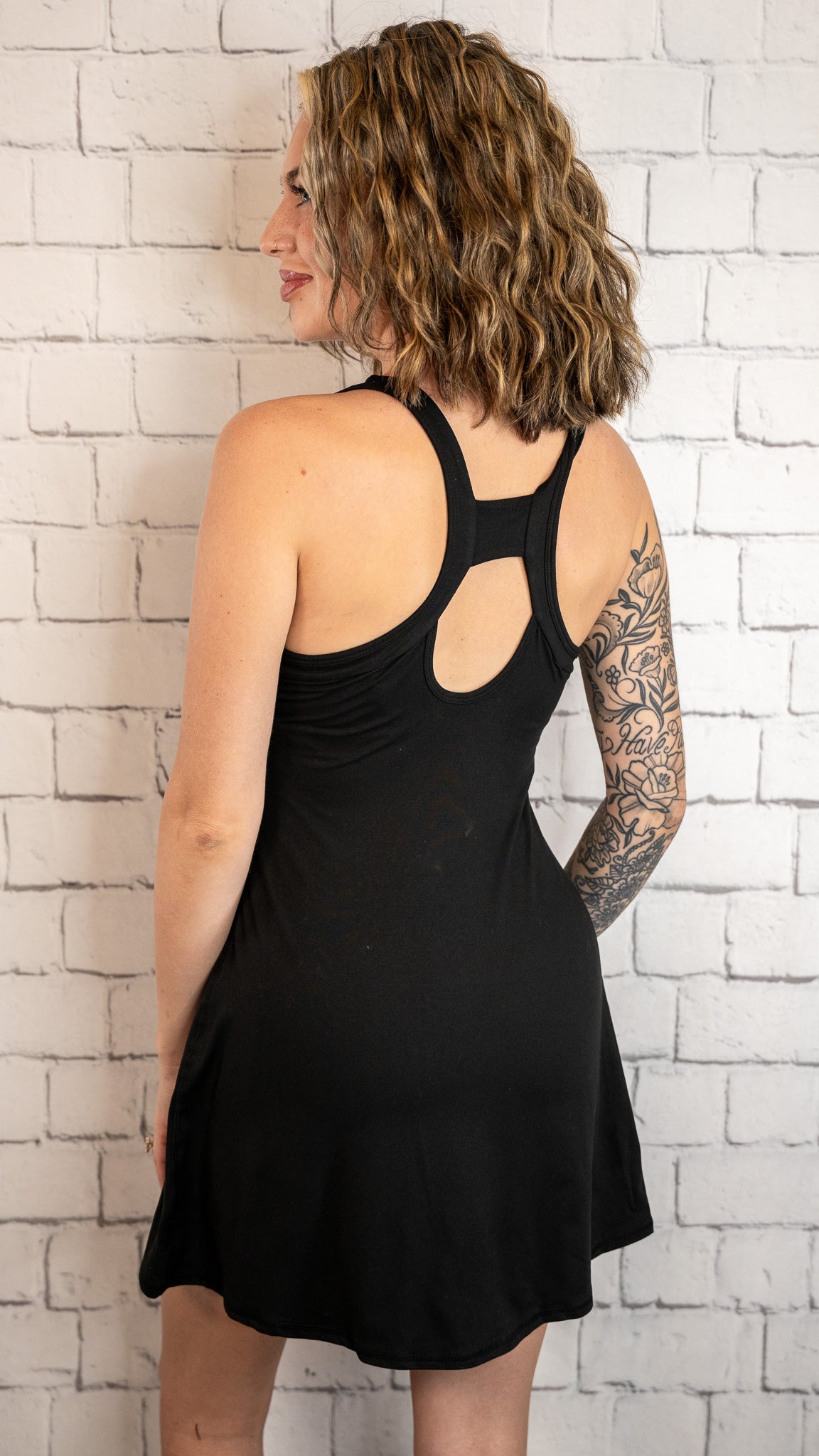 Back At It Black Active Dress