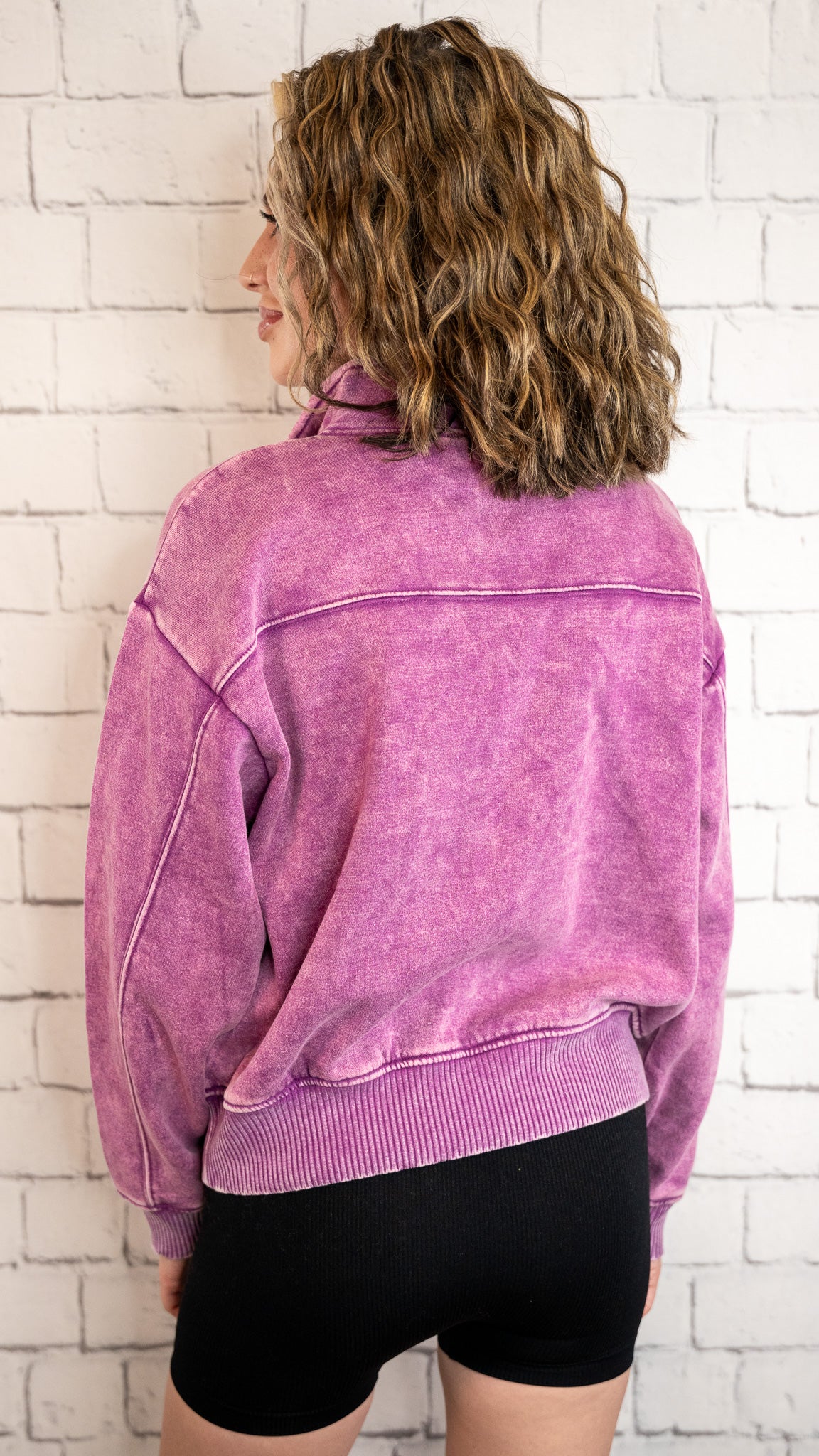 Warm Me Up Magenta Zip Pullover