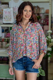 Melissa Floral Button Down Top