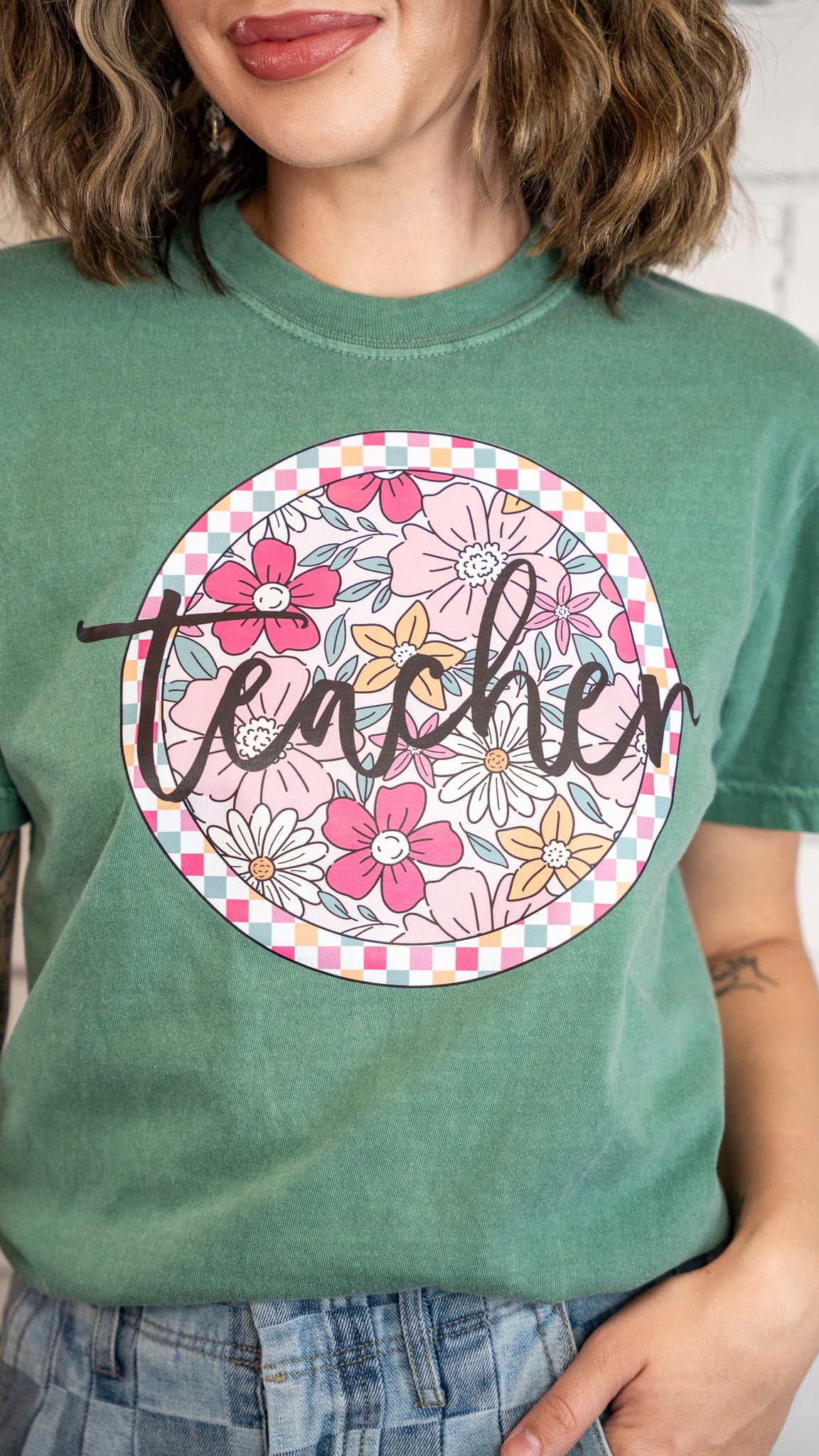 Retro Floral Teacher Tee