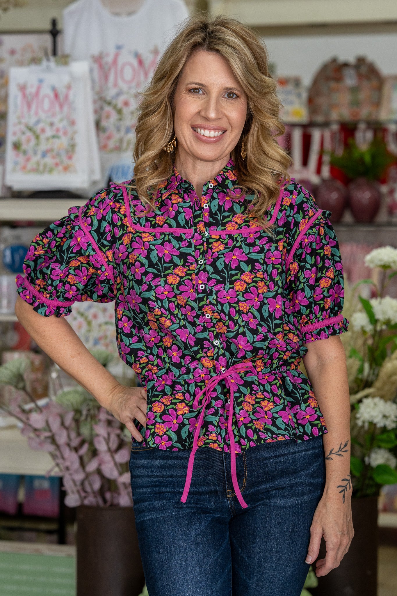 Petal Dreams Button Down Top