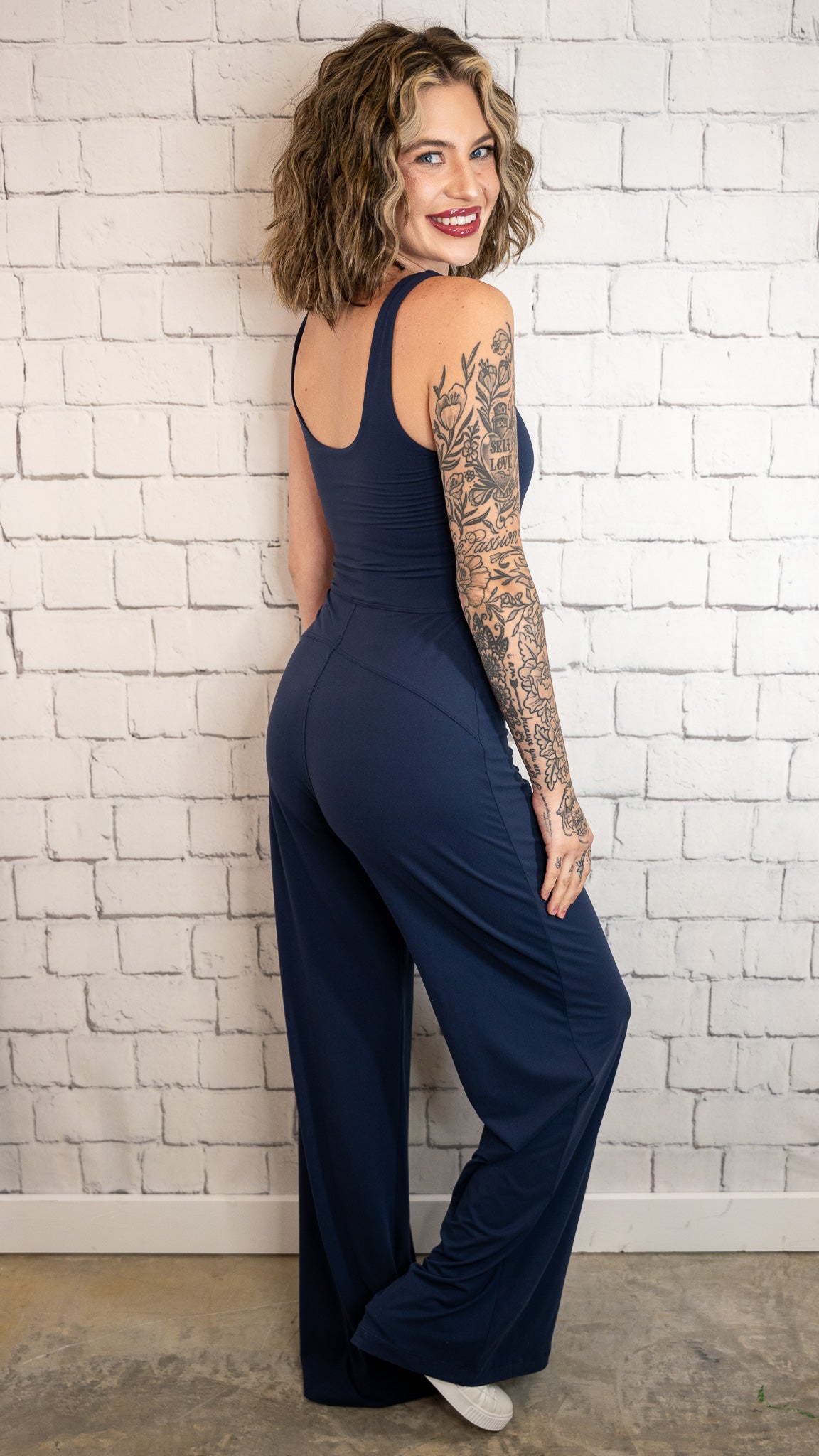 Best Shot Navy Active Jumpsuit