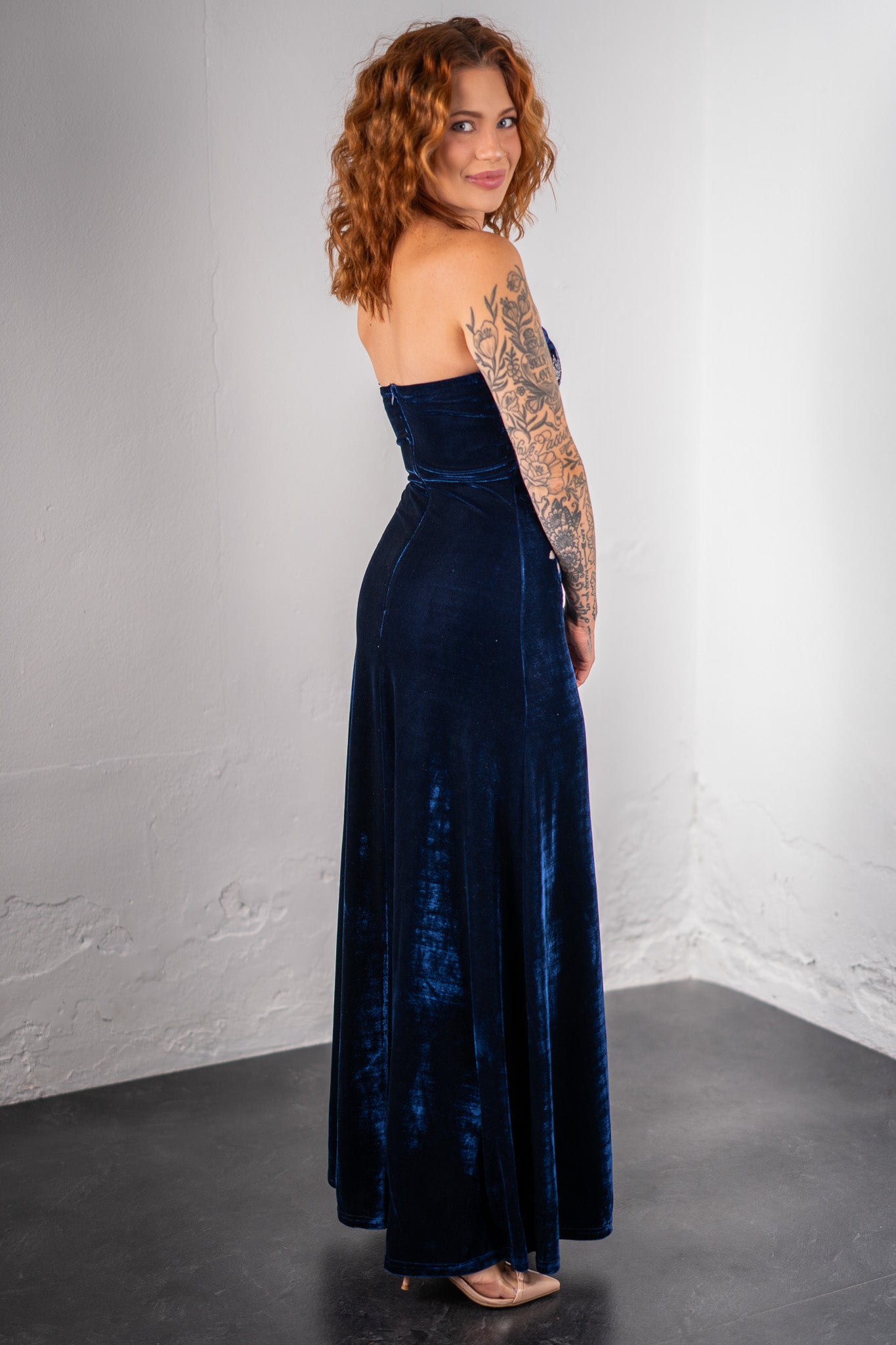 Midnight Solstice Velvet Dress