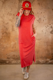 Tana Washed Red Midi Dress