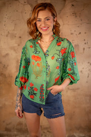 Lydia Green Floral Top