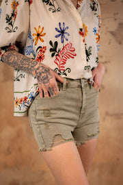 Miranda Light Olive Shorts