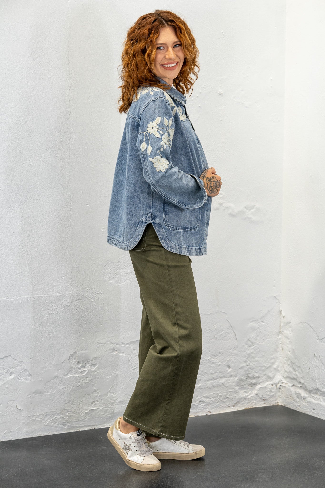 Bailey Floral Embroidered Denim Jacket