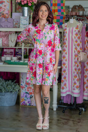 Apryl Pink Floral Dress