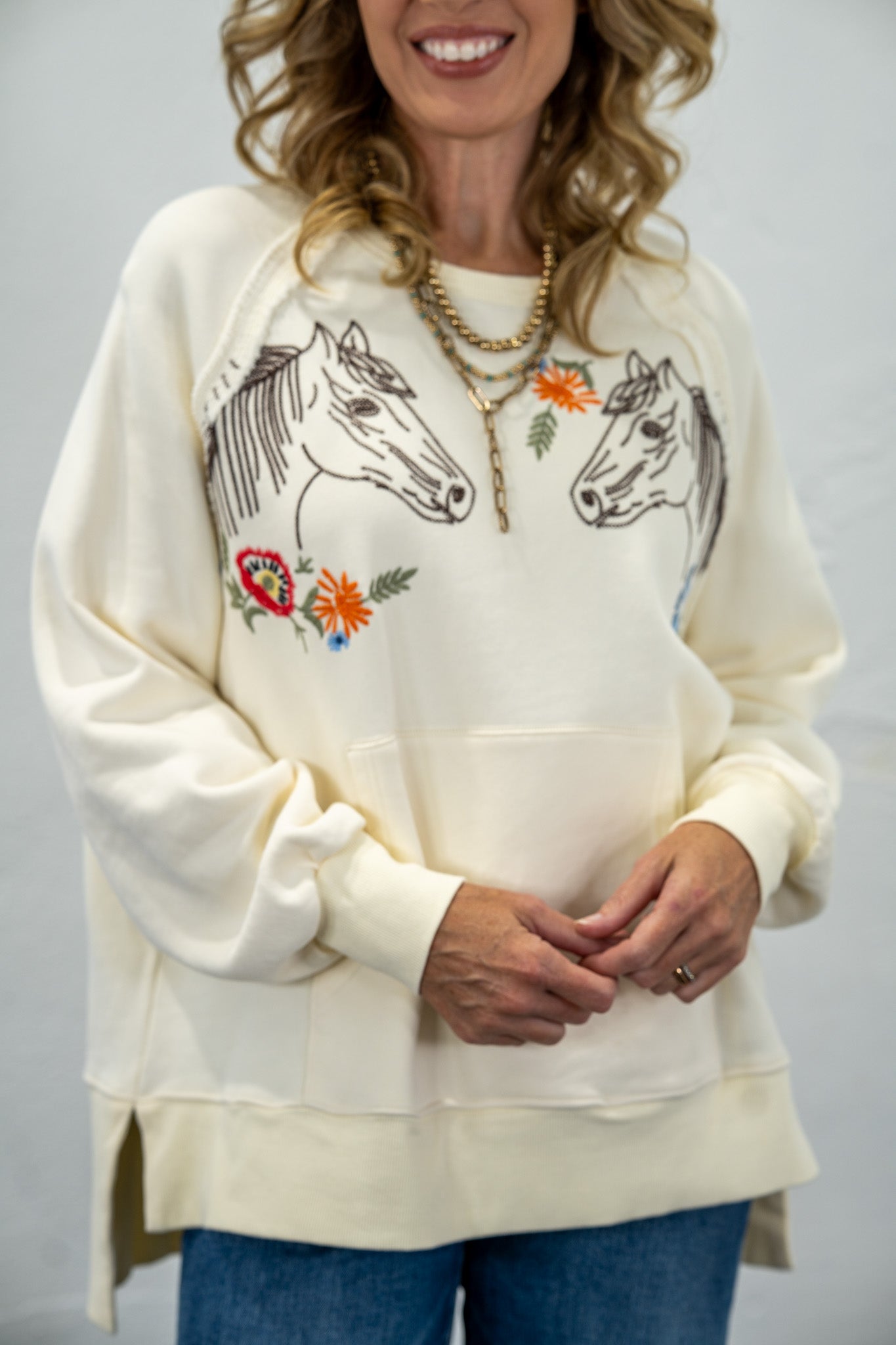 Horsin' Around Embroidered Sweatshirt