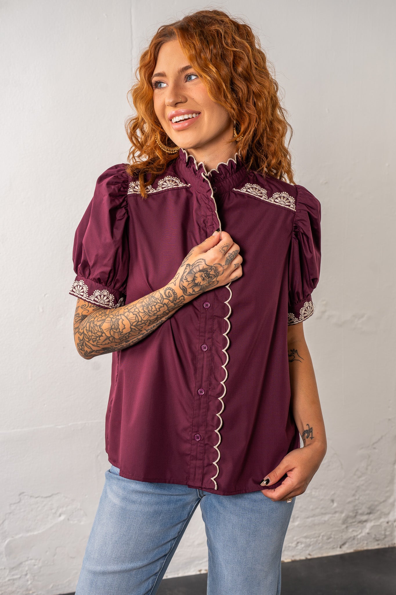 Leslee Embroidered Top