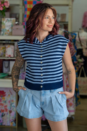 Barbara Blue Knit Top