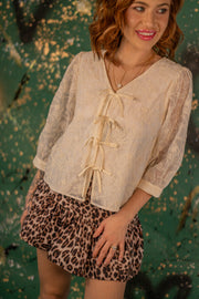 Alexis Natural Bubble Sleeve Top