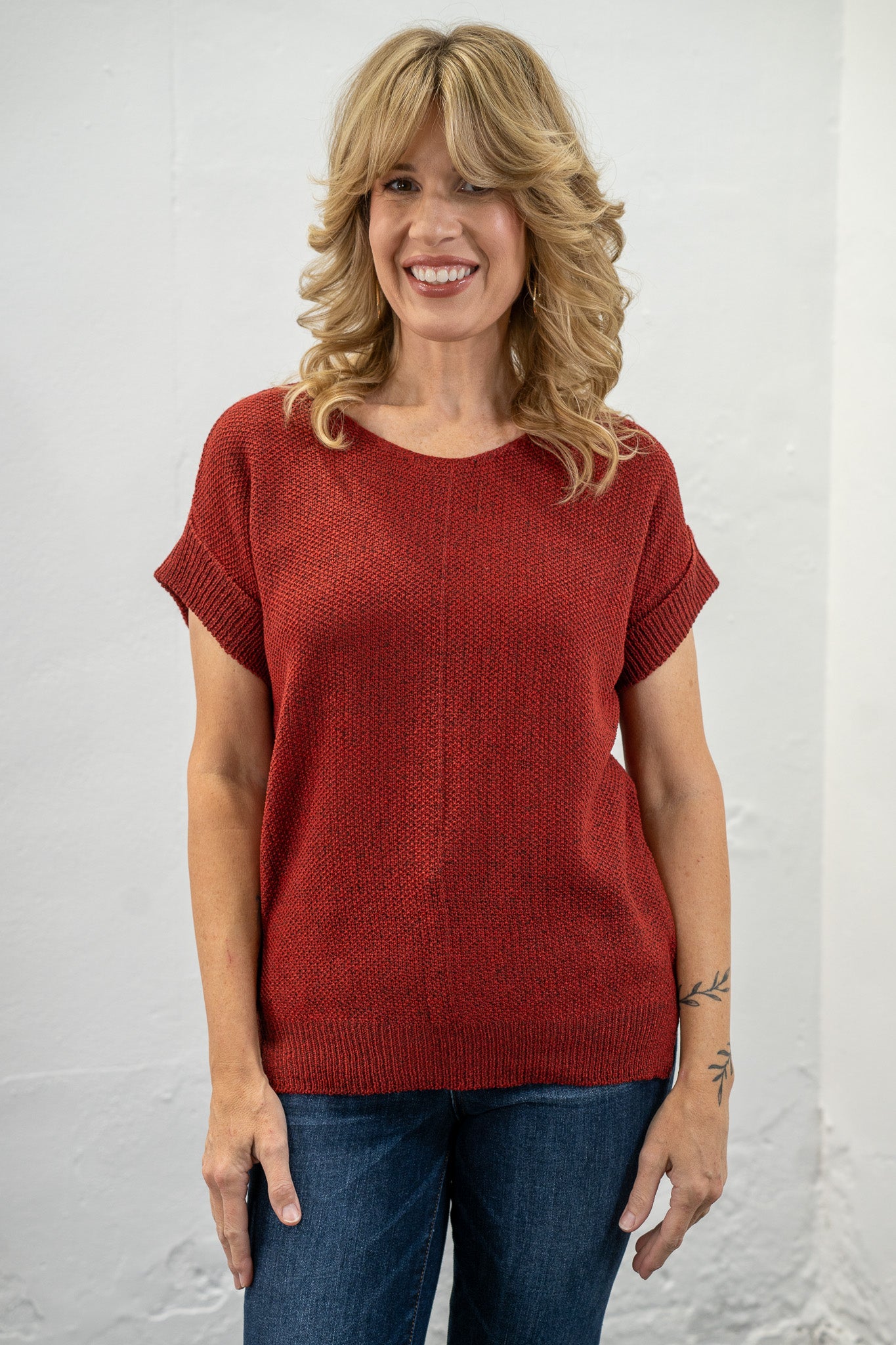 Kayla Fired Brick Knit Top