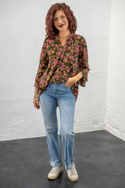 Naylee Green & Pink Floral Top