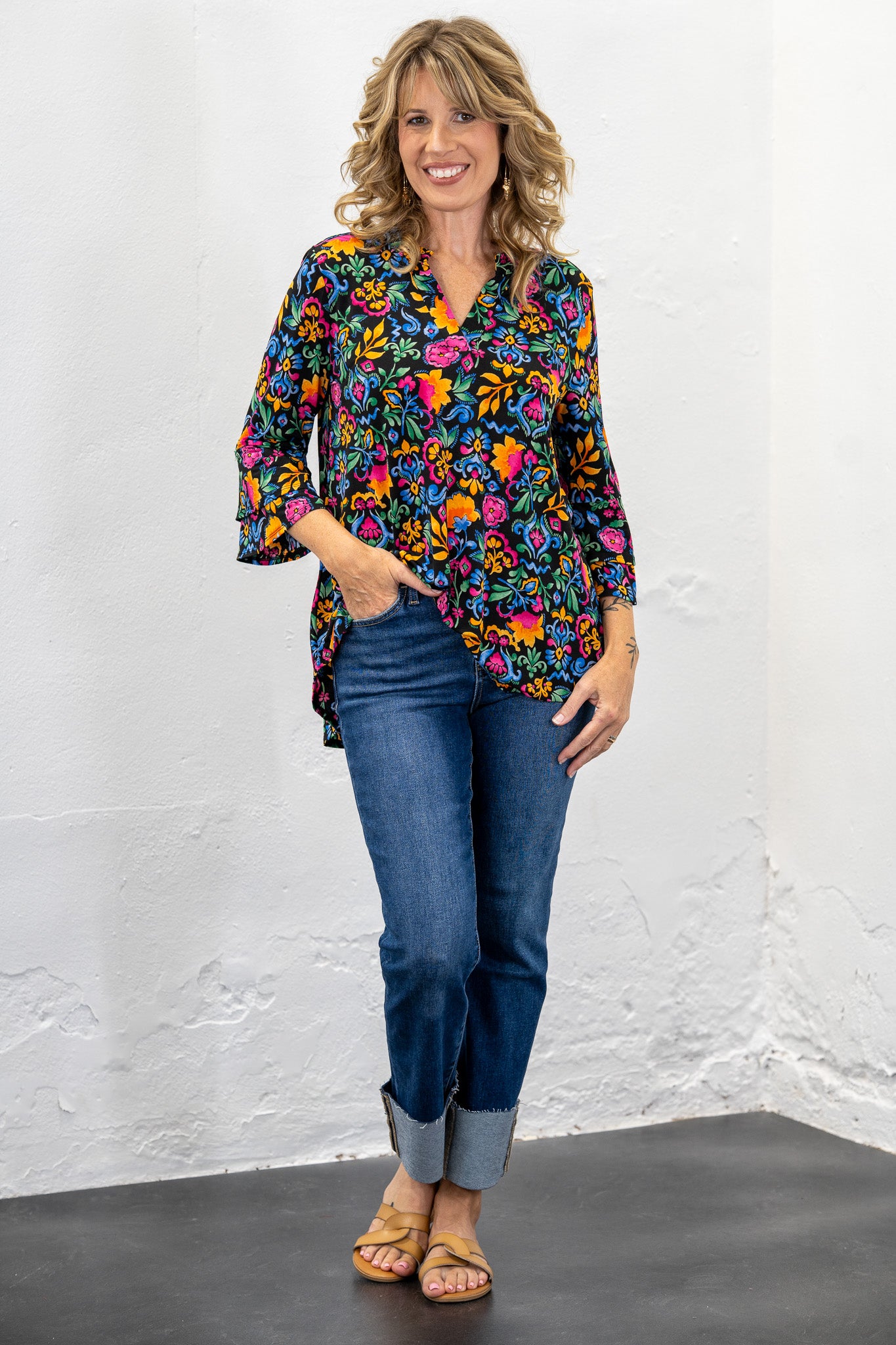 Alexis Black Floral Top