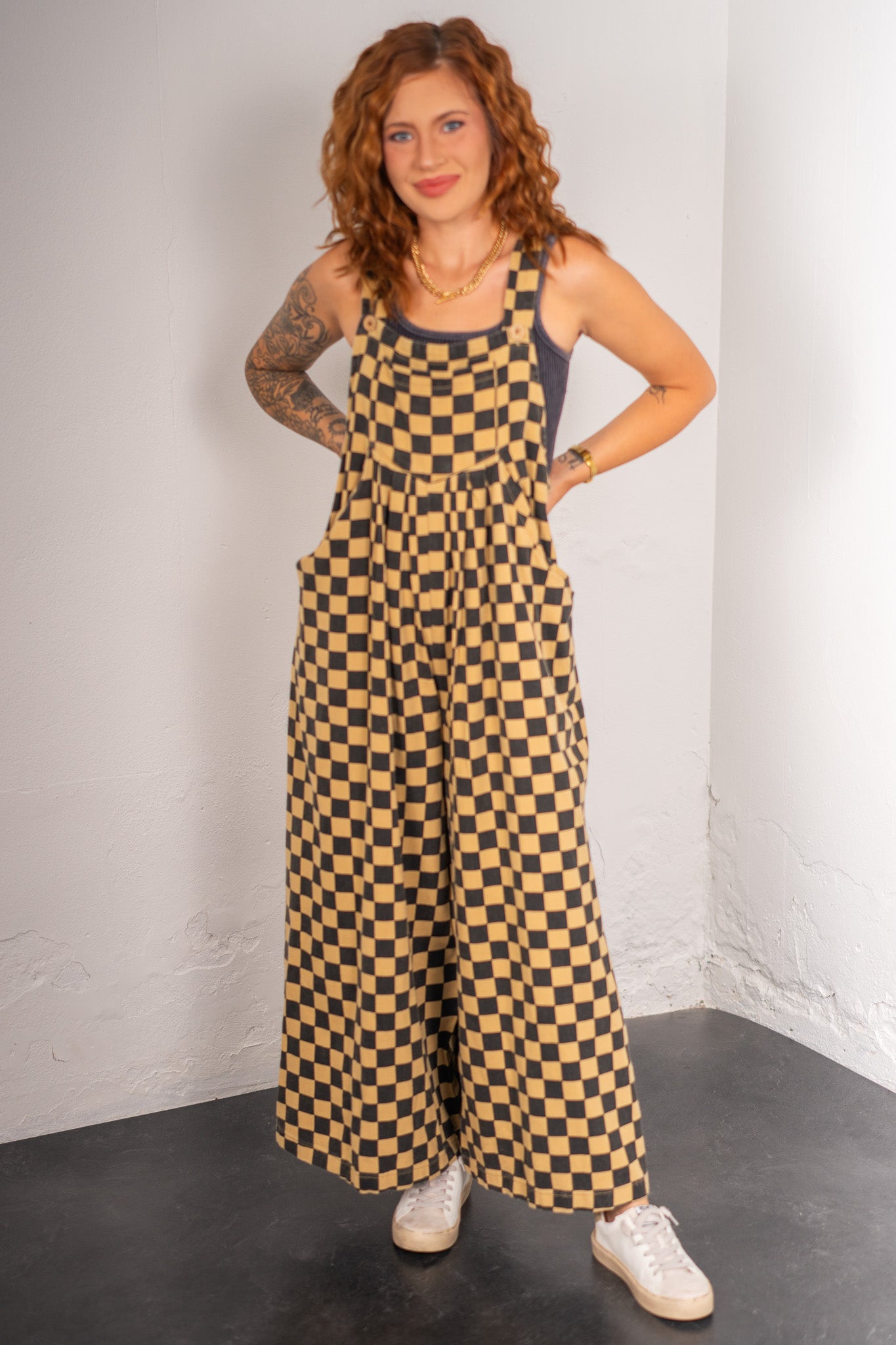 Kendall Checkered Overalls