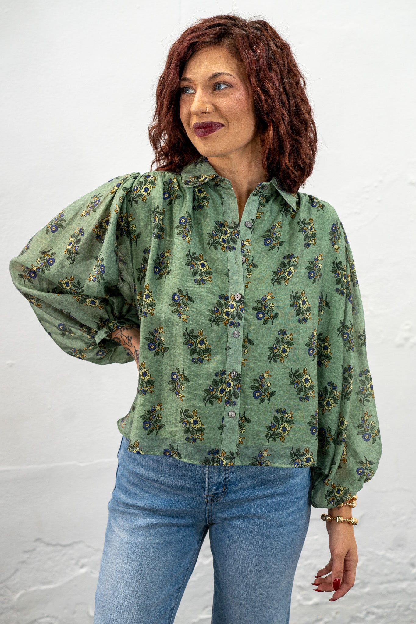 Floral Bliss Button Down Blouse