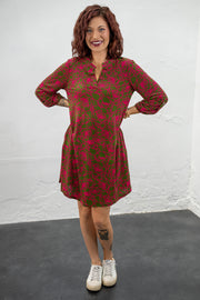 Annelise Olive Floral Dress