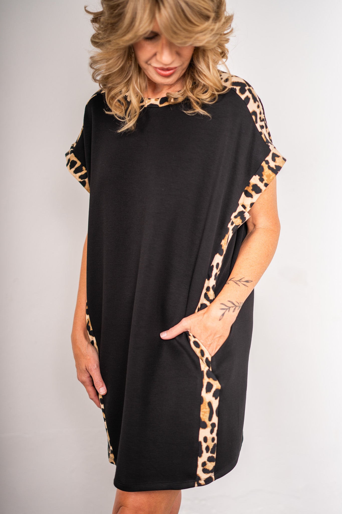 Selena Black Cheetah Dress