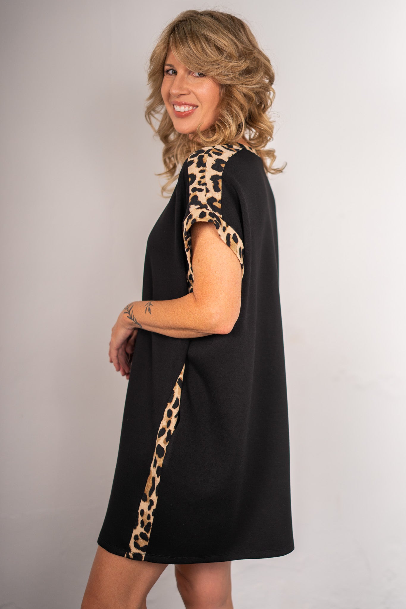 Selena Black Cheetah Dress