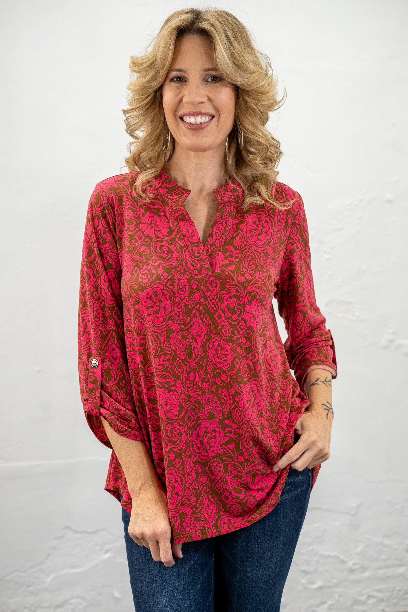 Traci Pink Floral Top